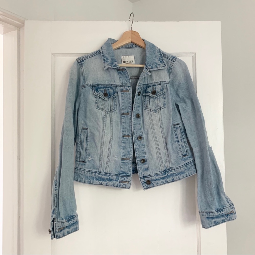 STYLUS  Distressed Denim Jacket